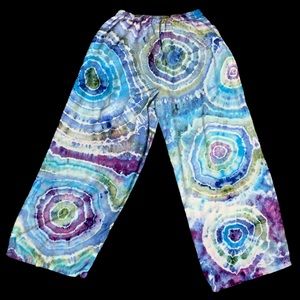 ✨SOLD✨ Tie Dye Hand Dyed Geode Ice Dye Pants Blue Purple Size Large